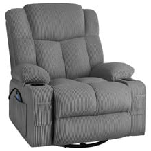 Hannah Corduroy Heated Massage Swivel Recliner Chair